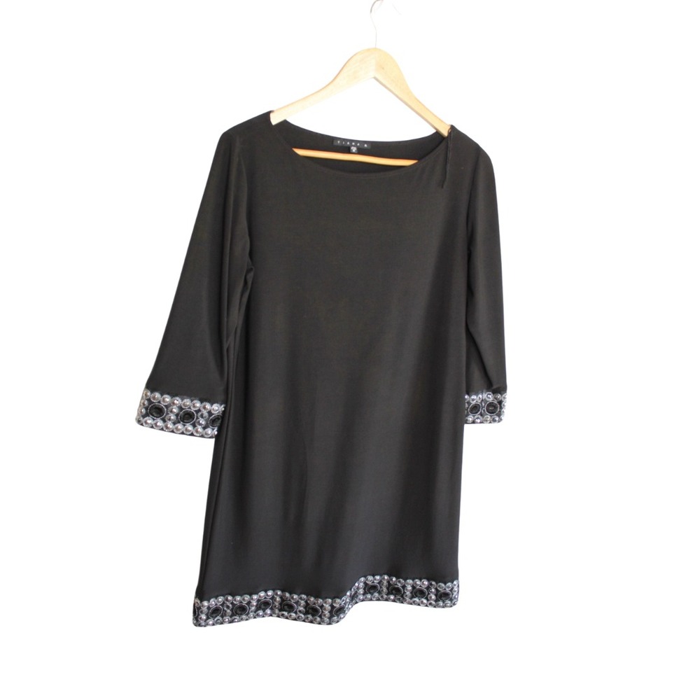 Tatiana B Black Dress with Beads Womens Size M‎